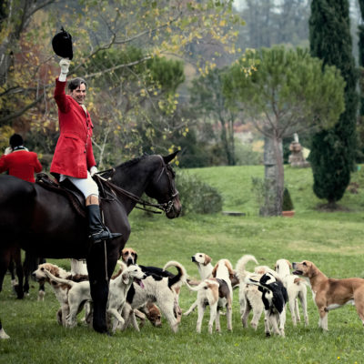 Master of Foxhounds with Pack and Whipper-in